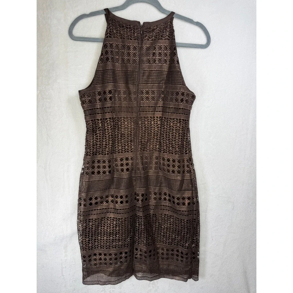 NWT WHBM White House Black Market‎ Dress Women Size 2 Brown Lace